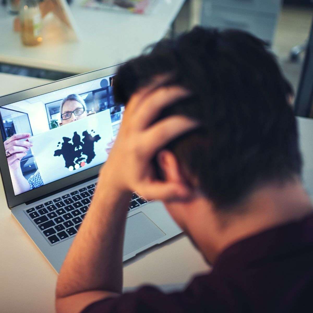 Mindful Healing Man Attending Telehealth Services in New Jersey Mental Healthcare