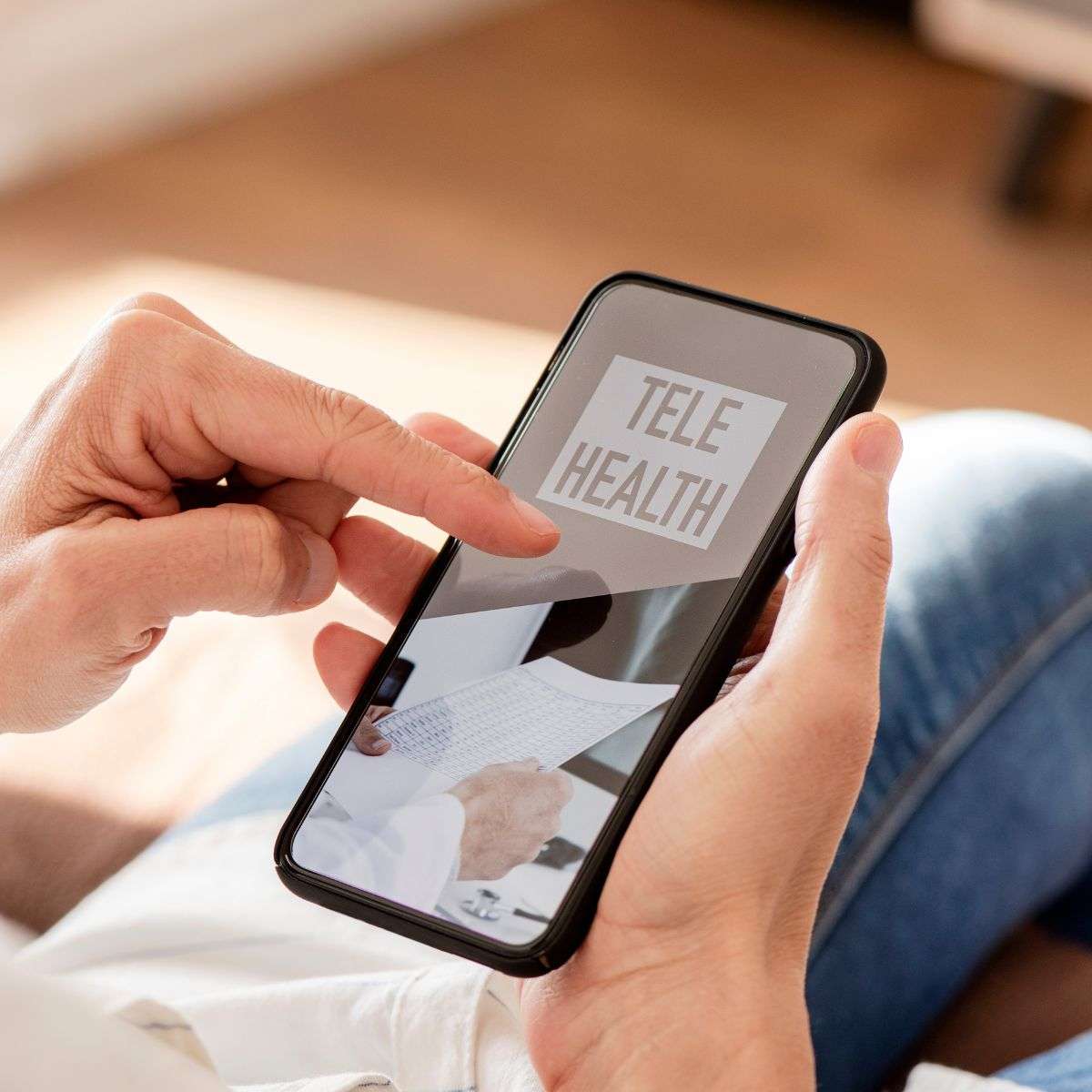 Mindful Healing Telehealth Services Picture of Phone That Says Telehealth