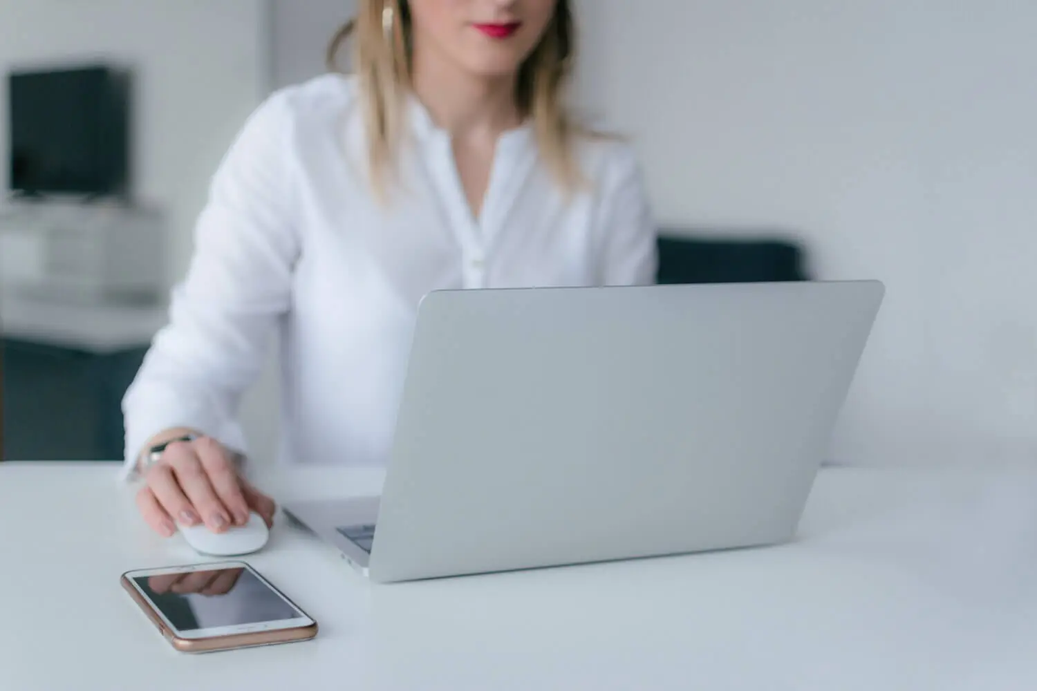 Woman attending teletherapy session