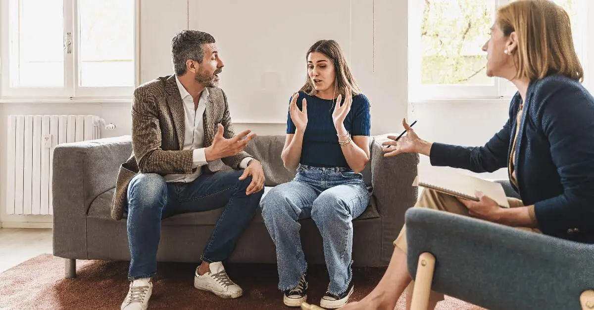 Couple Arguing During Counseling Session